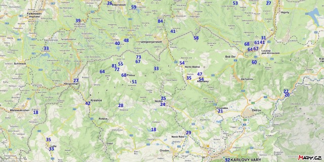 Niederschlagssummen der ersten Junidekade am Erzgebirgskamm. Karte: František Nedvěd